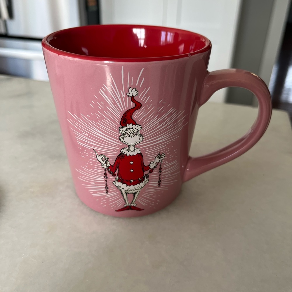 Pink grinch mug
